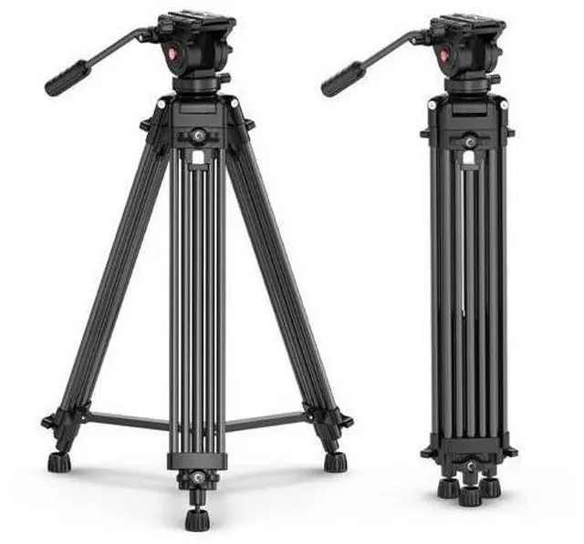 Main image of Deuninker MT-81 Camera Video Tripod with 360 Degree Fluid Head, 61inch/155cm Heavy Duty Aluminum Alloy Camera Tripod Stand, Quick Release Plate Compatible with DSLR Camcorder, Load Up to 17.6lb/8kg