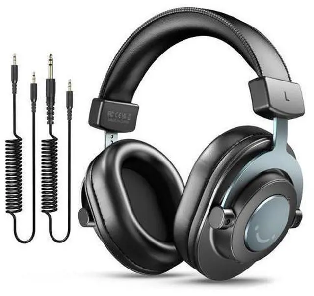 Main image of Studio Monitor Headphones for Recording-Over Ear Wired Headphones for Podcast Monitoring, Streaming Comfortable Equipment with Detachable Cables 3.5mm or 6.35mm Jack, Black, on PC/ (ABCD2210H8)