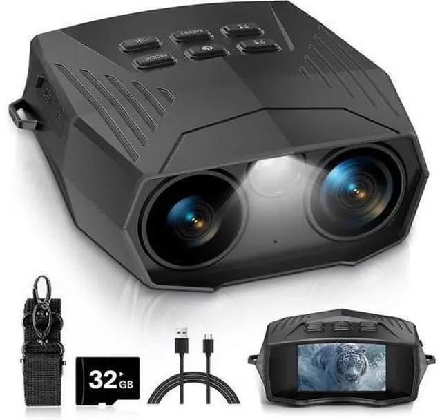 Main image of Deuninker Night Vision Goggles with 3'' Screen, 5K HD Video & 10x Zoom, Infrared Binoculars for Adults (Black)