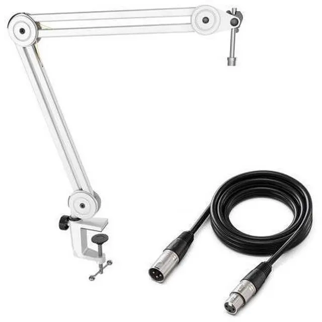 Main image of Deuninker Microphone Arm Stand and XLR Cable Set,Metal Heavy Duty Mic Stand with Desk Clamp, 5/8" Screw,XLR Interface Cable with Balanced 3 PIN,Mic Wire for Recording Podcast Streaming(BM63W+L9)