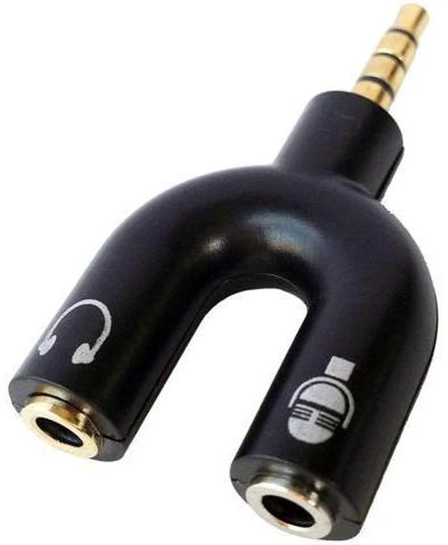 Main image of 3.5mm Male to 2 Female Headphone Mic Audio Y Splitter Adapter with Separate Headphone/Microphone Plugs