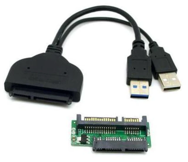 Main image of 1set USB 3.0 to SATA 22Pin & SATA to Micro SATA Adapter for 1.8" 2.5" Hard Disk Driver With Extral USB Power Cable