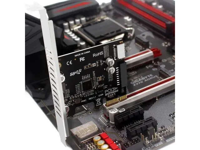 Alt view image 5 of 5 - ChenYang USB 3.0 20Pin USB 3.1 Gen 1 Type-E Front Panel Socket to PCI-E 1X PCI Express Expansion Card Adapter