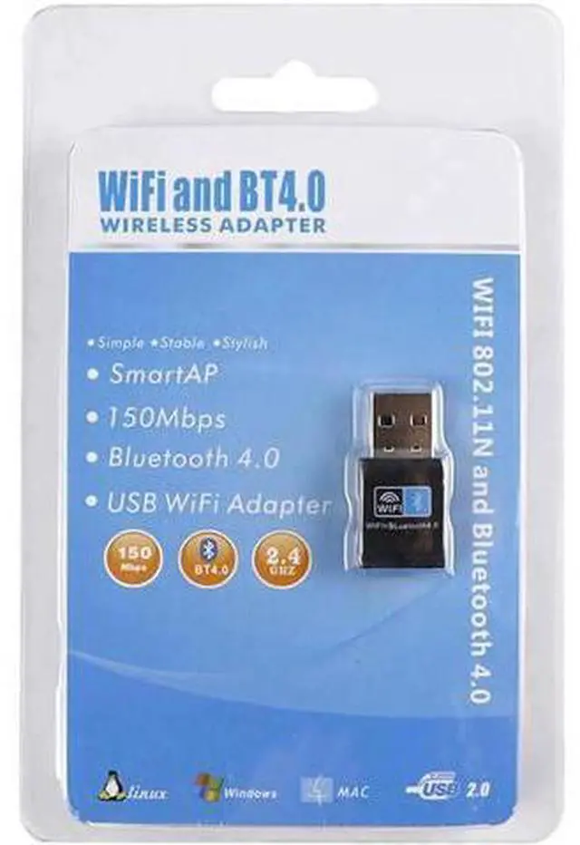 Alt view image 3 of 7 - JAENFONG USB WiFi Bluetooth Adapter 150Mbps Network Card Wireless Dongle Bluetooth 4.0 Portable Mini AP for PC Laptop Desktop 2.4GHz Band 802.11N Compatible with Windows 10 8 7 XP Vista Mac Linux