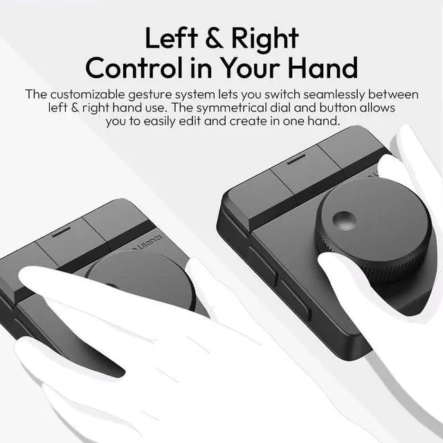 Alt view image 7 of 7 - D100H Wireless Video Editing Keyboard with Dial Knob | Haptic Dial, 7 Customizable Keys, Dual-Mode 60-Day Battery, BLE 5.0 3-Device, Connect Lighting & Smart Home