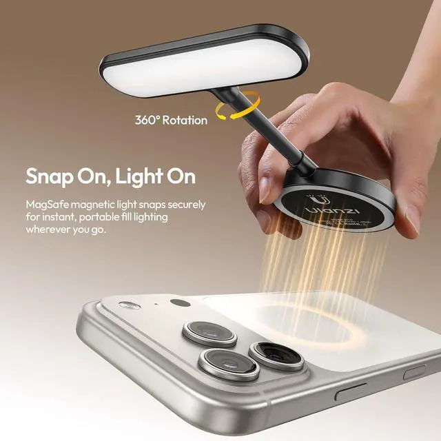 Alt view image 4 of 7 - M10 Magnetic Selfie Light - Gooseneck LED Phone Fill Light Portable Video Lighting, 5 Brightness Levels & Modes, Flexible Neck LED Lights for iPhone/Android/Photo/Reading
