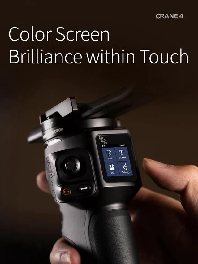 Alt view image 4 of 7 - Crane 4 Combo, 3-Axis Gimbal Stabilizer for DSLR and Mirrorless Camera, Nikon Sony Panasonic Canon Fujifilm BMPCC 6K, Fill Light, PD Fast Charge