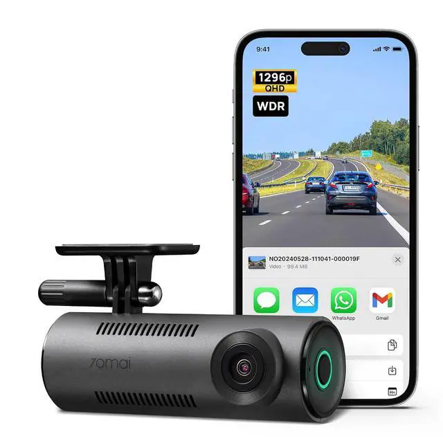 Alt view image 2 of 7 - 1296P QHD Dash Cam for Cars with 130° Wide Angle FOV WDR Night Vision Voice & APP Control Built-in WiFi Connection