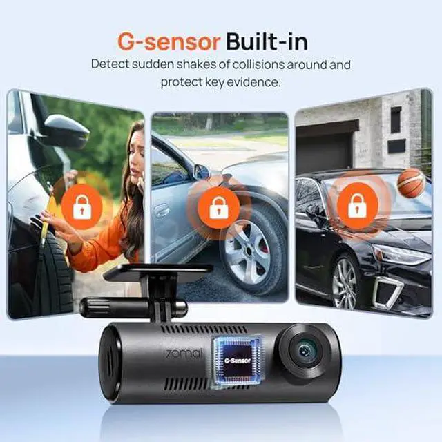 Alt view image 7 of 7 - 1296P QHD Dash Cam for Cars with 130° Wide Angle FOV WDR Night Vision Voice & APP Control Built-in WiFi Connection