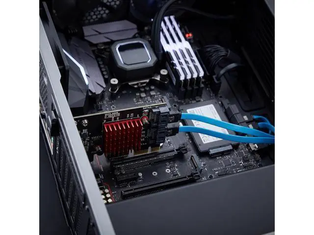 Alt view image 5 of 7 - PCIE SATA 3.0 Controller Card 2 Ports,6 Gbit/s PCIE SATA Expansion Card,PCI-E 3.0 GEN3 JMicron + JMB582 Chip