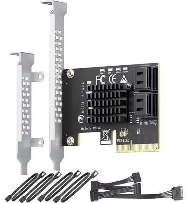 Main image of 4-Port SATA Expansion Card (PCIe 3.0 x4 to 6Gbps SATA Card), Supports OS Boot, Compatible with Windows/Mac/Linux/NAS