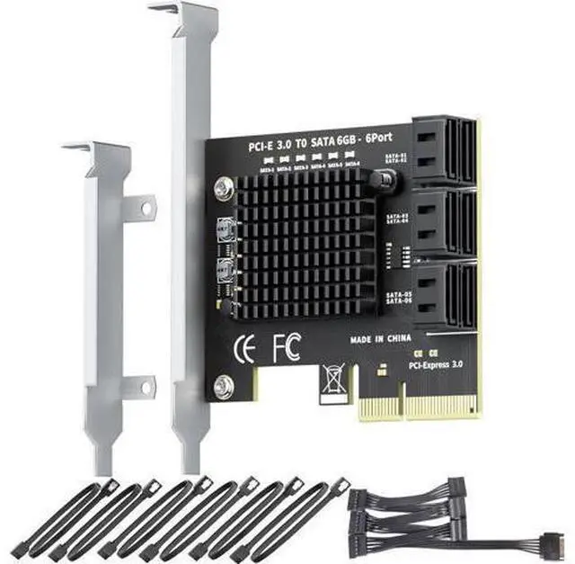 Main image of 6-Port SATA Expansion Card (PCIe 3.0 x4 to 6Gbps SATA Card), Compatible with Windows/Mac/Linux/NAS (6 Port-PCIE X4)