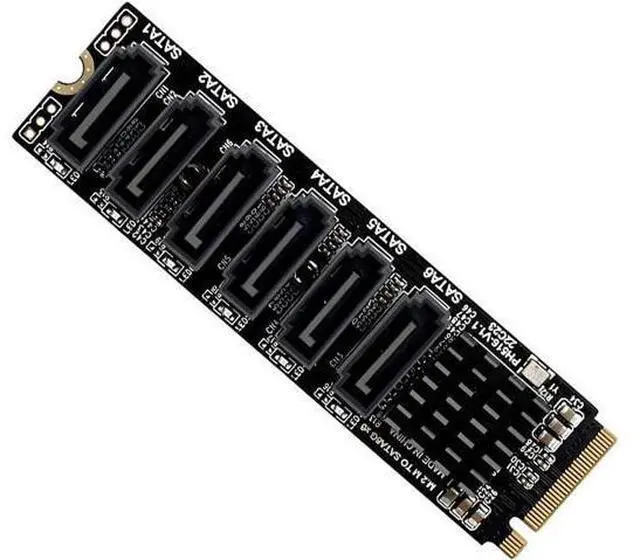 Main image of NGFF NVME M-Key PCI Express to SATA 3.0 6 Ports 6Gbps Adapter Converter Hard Drive Extension Card 2280