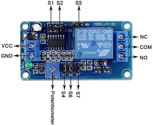 Alt view image 6 of 7 - DC 12V Time Delay Relay Module for Smart Home, Tachograph, GPS, PLC Control, Industrial Control, Electronic Experiment, Arduino Robot (Pack of 5)