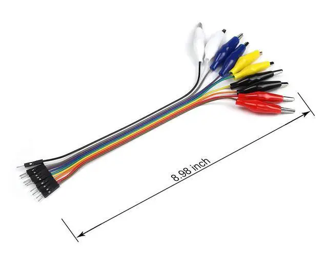 Alt view image 4 of 6 - Breadboard Alligator Clip Jumpers - Gator to Male and Female Jumper Wires Test Lead 2x10pcs 8 inch for Power Supply,LED Strips, Multimeters, Arduino Lilypad and Raspberry Pi