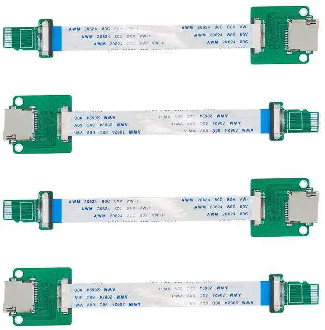Main image of Micro SD Male to Female Flexible Extender, 15cm/5.9in Micro SD Card Extension Cable Adapter Compatible with Raspberry Pi, Arduino, and 3D Printer, 4 Pack