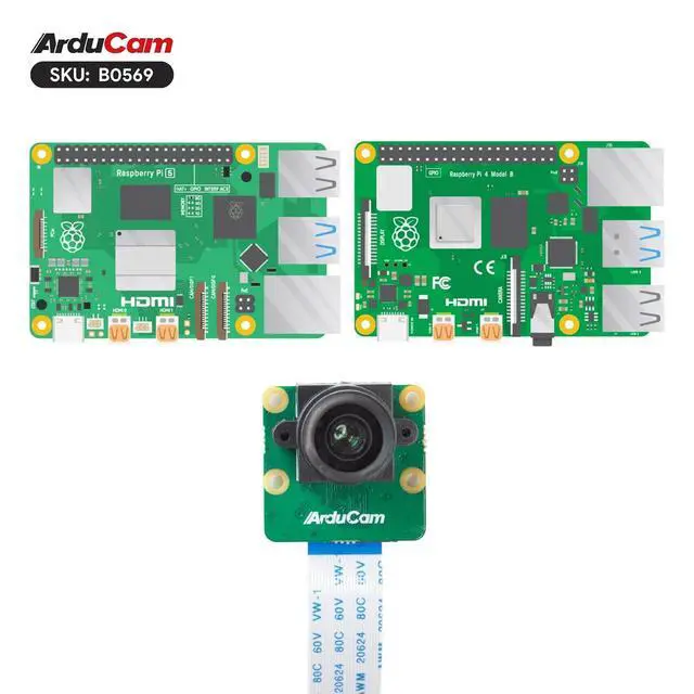 Alt view image 7 of 7 - for Raspberry Pi Camera, 4K IMX415 Low Light Camera Module with M12 Lens, 15-15pin, 15-22pin Ribbon Cable Included