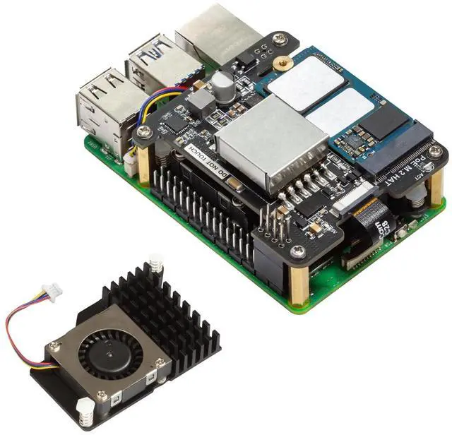 Main image of 5V 5A NVMe PoE+ HAT for Raspberry Pi 5, PCIe to M.2 NVMe Adapter, Compatible with 2230/2242 NVMe SSDs, IEEE 802.3af/at PoE+ Power Over Ethernet