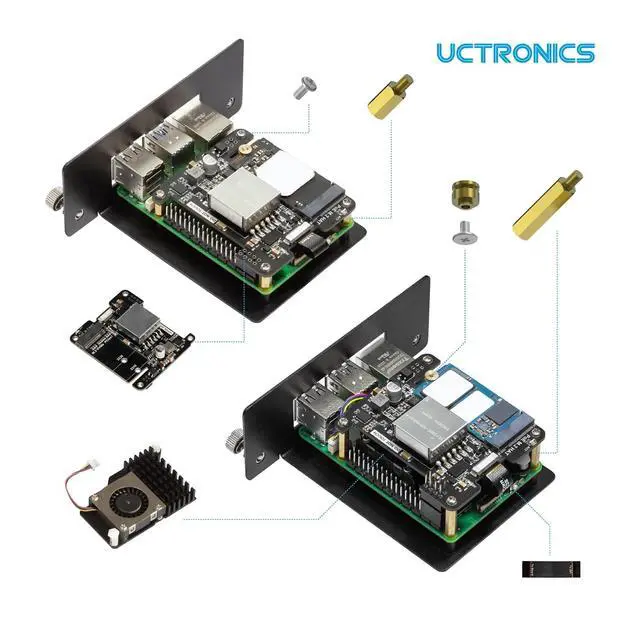 Alt view image 5 of 7 - 5V 5A NVMe PoE+ HAT for Raspberry Pi 5, PCIe to M.2 NVMe Adapter, Compatible with 2230/2242 NVMe SSDs, IEEE 802.3af/at PoE+ Power Over Ethernet