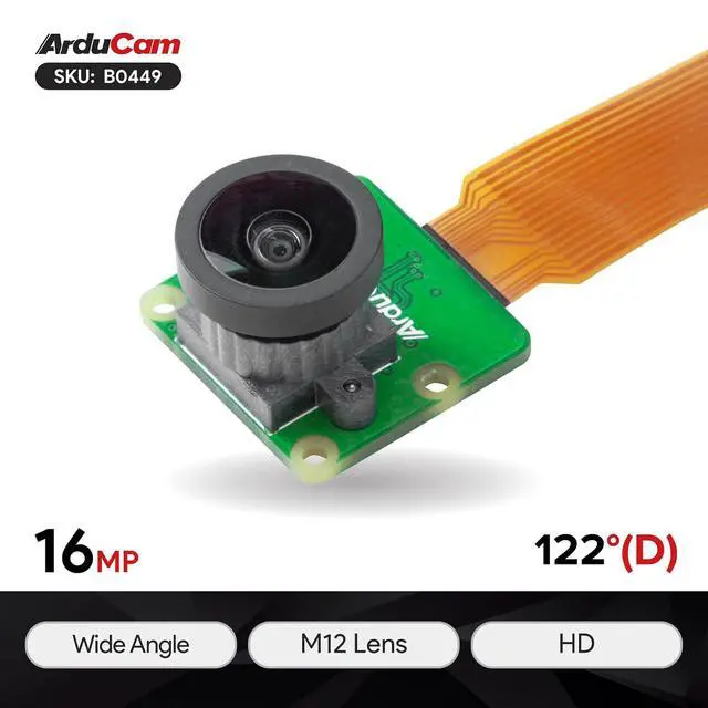 Alt view image 2 of 7 - for Raspberry Pi Camera 16MP IMX519 Camera Module with 120°(D) Wide Angle M12 Lens for Raspberry Pi and OpenHD