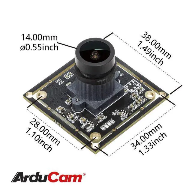 Alt view image 2 of 6 - 1080P Low Light WDR USB Camera Module for Computer, 2MP 1/2.8 CMOS IMX291 100 Degree Wide Angle Mini UVC Webcam Board with Microphone, 3.3ft/1m Cable for Windows Linux Mac OS