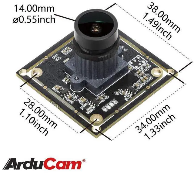 Alt view image 2 of 6 - 1080P Low Light WDR Ultra Wide Angle USB Camera Module for Computer, 2MP CMOS IMX291 160 Degree Fisheye Mini UVC USB2.0 Webcam Board with Microphone, 3.3ft Cable for Windows Linux Mac OS