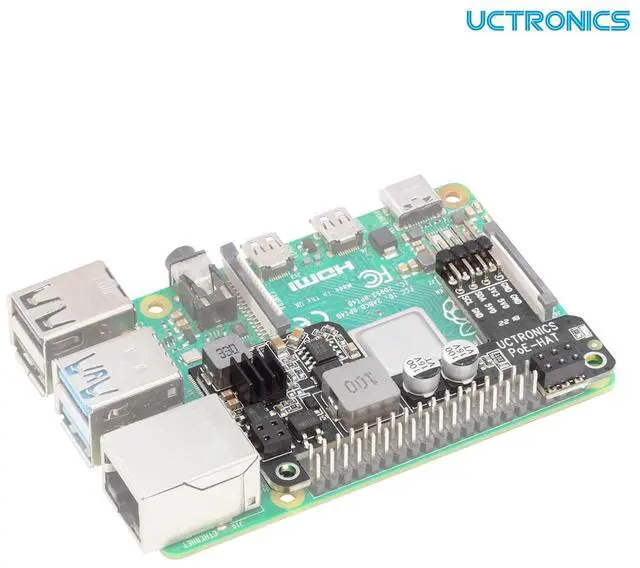 Alt view image 5 of 6 - PoE HAT for Raspberry Pi 4B, IEEE 802.3af-Compliant, 5V 2.5A Mini Power Over Ethernet Expansion Board for Raspberry Pi 4 B 3 B+