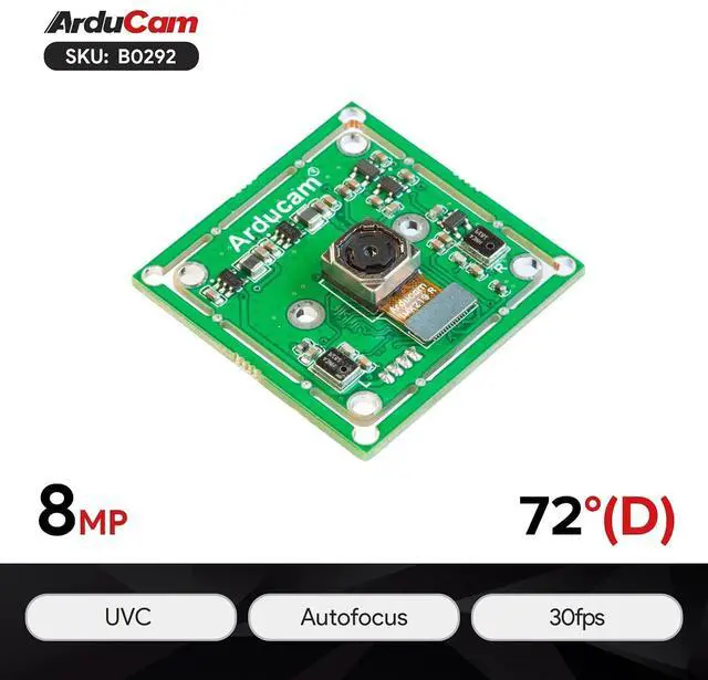 Alt view image 2 of 7 - 4K 8MP IMX219 Autofocus USB Camera Module with Microphone, 1080P Mini UVC USB2.0 Webcam