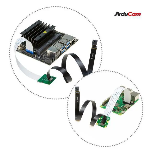 Alt view image 5 of 6 - Sensor Extension Cable for Raspberry Pi Camera Module V2, 300MM/1FT Cable to Extend IMX219 Sensor for Smaller Enclosure, Narrow Space Project, Work with V2 Camera on Jetson Board