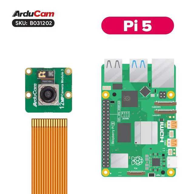 Alt view image 7 of 7 - for Raspberry Pi Camera Module 3, 12MP IMX708 120°(D) Wide Angle Pi Camera V3