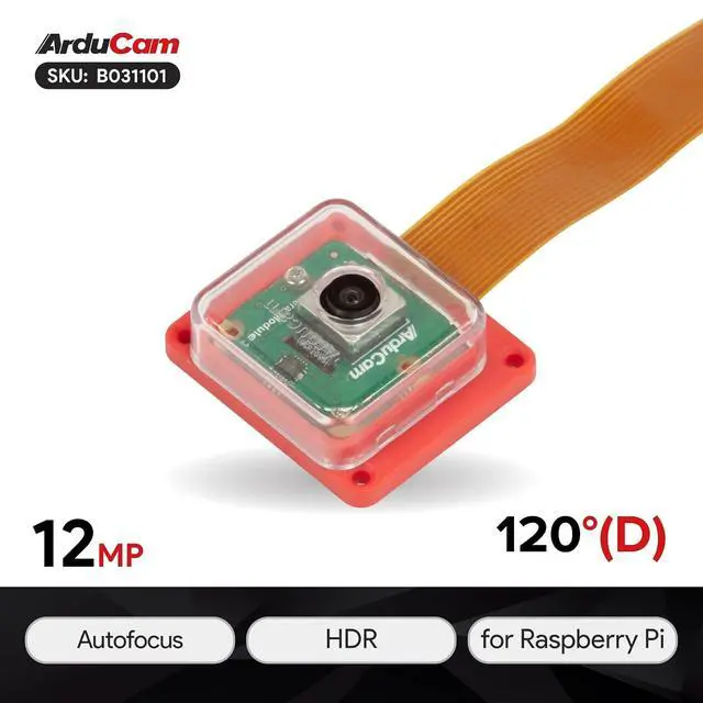 Alt view image 2 of 7 - for Raspberry Pi Camera Module 3 Wide, 120°(D) IMX708 Autofocus Pi Camera V3 with Case, Comes with15cm 15-22 Pin and 22-22 Pin FFC Cable