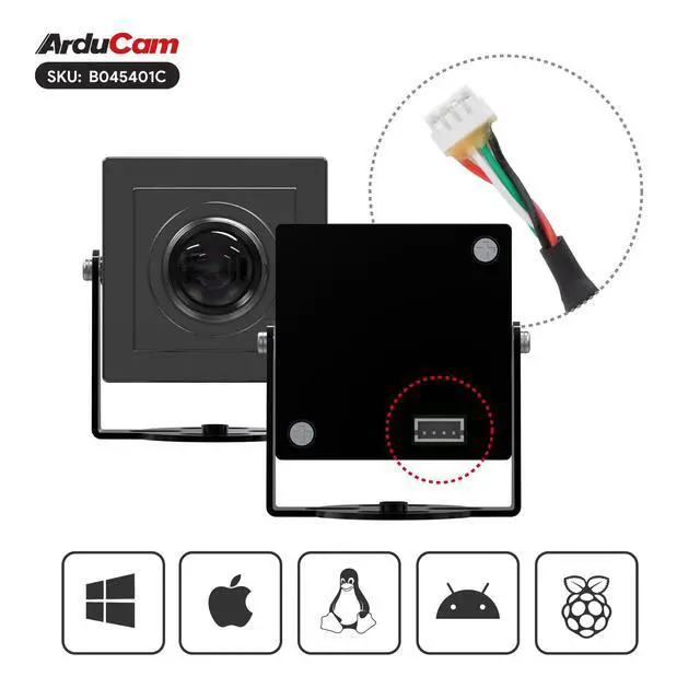 Alt view image 6 of 7 - 5MP HDR USB Camera Module, 101°(D) Wide Angle UVC Webcam with M12 Lens for Windows, Linux, Android, and Mac OS