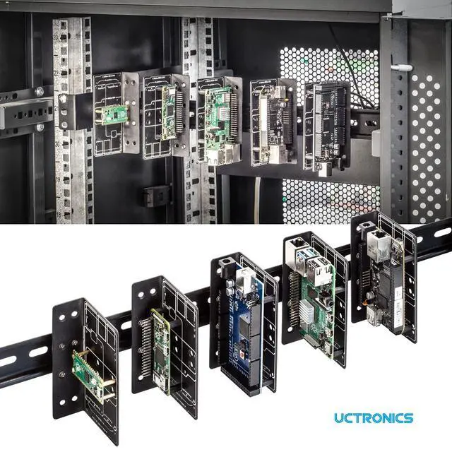 Alt view image 6 of 6 - for Raspberry Pi DIN Rail Mount, Compatible with Arduino, RPi 5/4B/3B+/3B/2B/B+, Pi Zero, Raspberry Pi Pico