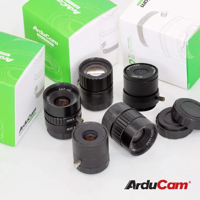 Alt view image 2 of 6 - CS-Mount Lens Kit for Raspberry Pi HQ Camera (Type 1/2.3), 6mm to 25mm Focal Lengths, 65 to 14 Degrees, Telephoto, Wide Angle, Pack of 5