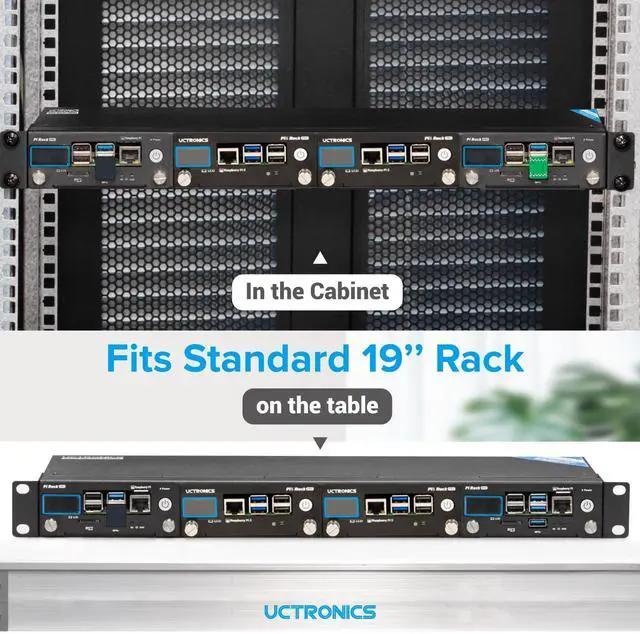 Alt view image 4 of 7 - Raspberry Pi Rack Pro, 2 × M.2 NVMe SSD Base for Pi5, 2 x SATA Shields for Pi4, with 4pcs Safe Shutdown and 0.96" Color LCD