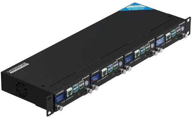 Main image of Pi 5 Rack Pro, Raspberry Pi 5 NVMe Rack with 4 × M.2 NVMe SSD Base, PCIe to NVMe, Safe Shutdown, 0.96" Color LCD