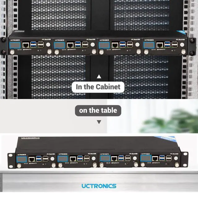 Alt view image 4 of 7 - Pi 5 Rack Pro, Raspberry Pi 5 NVMe Rack with 4 × M.2 NVMe SSD Base, PCIe to NVMe, Safe Shutdown, 0.96" Color LCD