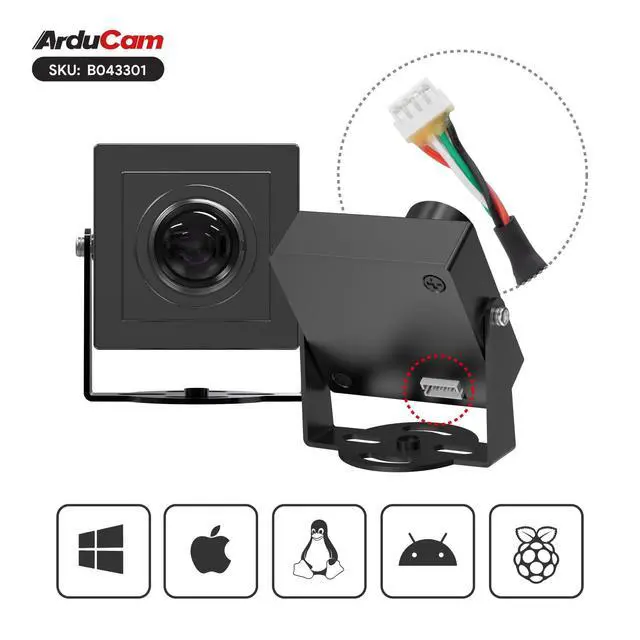 Alt view image 4 of 7 - 12MP HDR USB Camera Module, 101°(D) Wide Angle UVC Webcam with M12 Lens for Windows, Linux, Android, and Mac OS