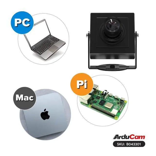 Alt view image 7 of 7 - 12MP HDR USB Camera Module, 101°(D) Wide Angle UVC Webcam with M12 Lens for Windows, Linux, Android, and Mac OS