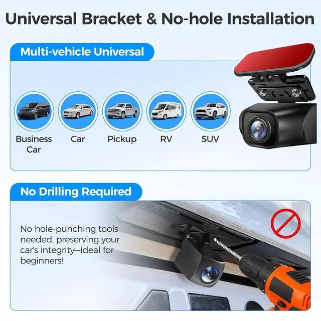 Alt view image 5 of 6 - Rear Camera Holder Rear Window Bracket for Most Back Camera Dash Cam M550 PG17 PG19X M01 Pro M550 Max Car Cam for REDTIGER F7N, CHORTAU, Kingslim, Z-Edge