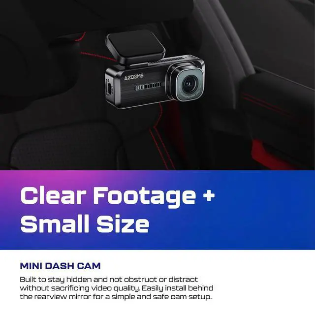 Alt view image 6 of 7 - M200 Mini Dash Cam WiFi Dashcam - Single Channel Dash Cam for Broad Road Coverage - Built-in WiFi - Full HD Resolution - Parking Monitor - App Connectivity - Collision Detection - Night Vision