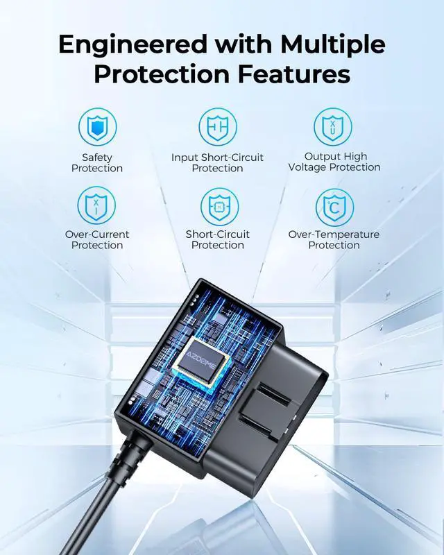 Alt view image 5 of 6 - Type C Port OBD Hardwire Kit for Dash Cam, Easy to Install, Support Parking Mode, 11FT 12V-24V to 5V Power Cable for Car Camera with Type C Port, Low Voltage Protection (Matte Black)