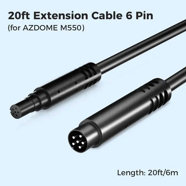 Alt view image 2 of 5 - 20ft Extension Cable 6 Pin for M550, M550 Max Rear Camera, Dash Camera Rear Extension Cord (6 Pin, 20ft/6m)