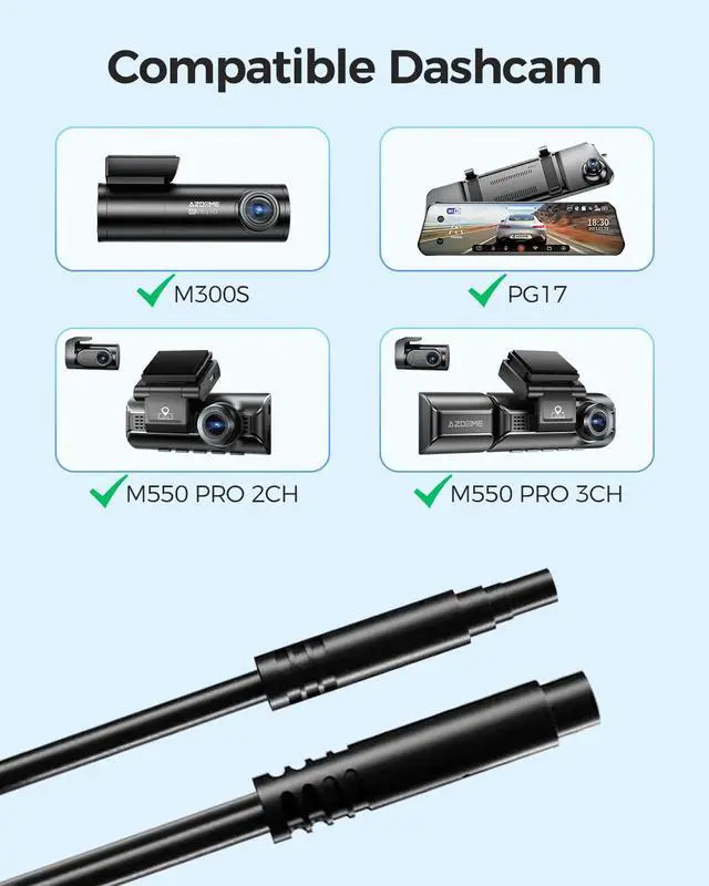Alt view image 7 of 7 - Built for Longer Rigs M550 Pro 4K ADAS Dash Cam with 20ft 4 Pin Extension Cable,Longer Rear Cam for Minivan UTV Truck RV