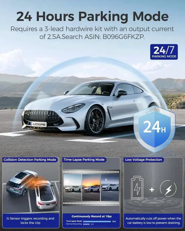 Alt view image 5 of 7 - V600 1080P Dual Dash Camera for Cars, 3'' Screen Dash Cam Front and Inside, Loop Recording, IR Night Vision Dashcam, G-Sensor, Car Dash Cam with 24/7 Parking Mode, Support 128GB (Matte Black)