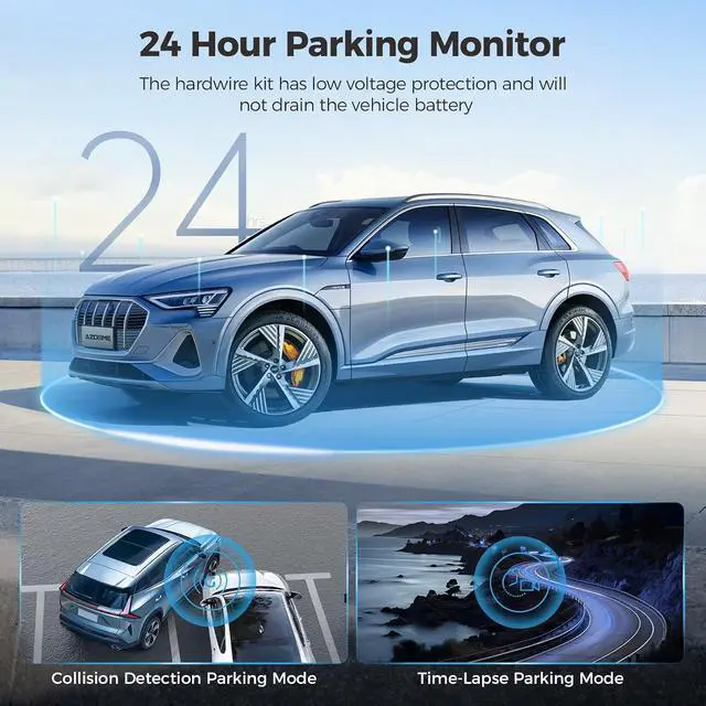 Alt view image 3 of 7 - M01 Pro dashcam and Type-C USB OBD Hardwire Kit enables 24-Hour Parking Monitoring to Continue Working Even When the Vehicle is Turned Off