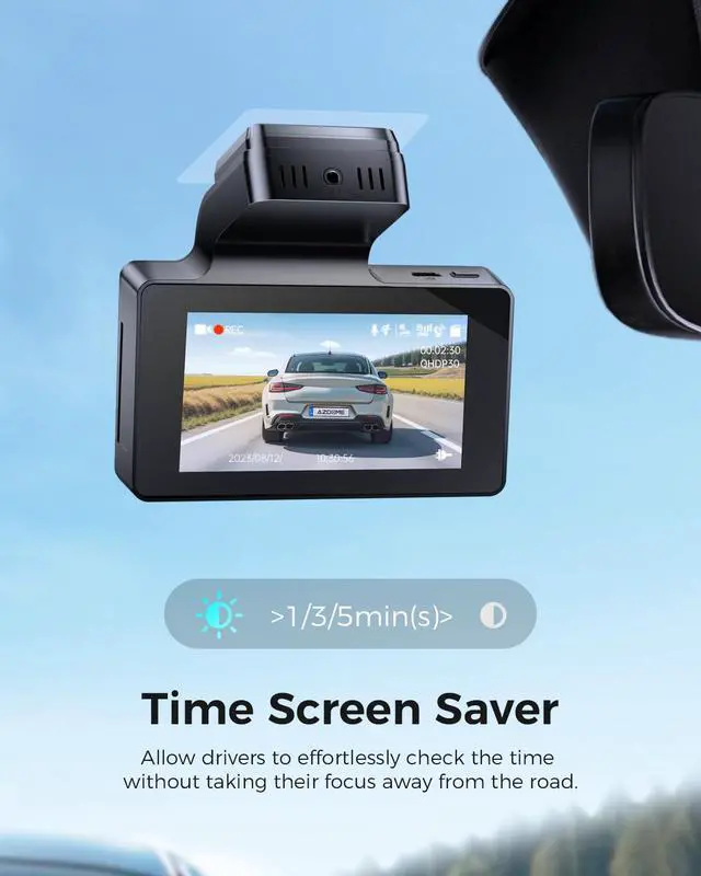 Alt view image 6 of 7 - M63 Lite 4K Dash Cam Front, 2160P Car Camera with Night Vision WDR, 3 Inch IPS Screen Dash Camera Built-in WiFi, G Sensor Loop Recording 24H Parking Mode, Super Capacitor Time Screen Saver