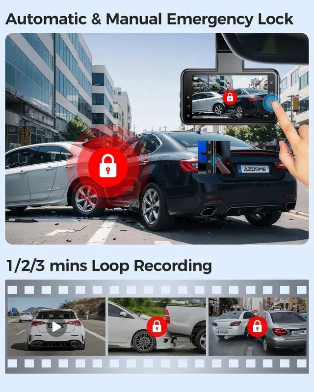 Alt view image 6 of 7 - Front WiFi Dash Cam 1296P HD with 3" LCD Screen, Dashboard Camera with 150° Wide Angle, Night Vision, ADAS, G-Sensor, Loop Recording, 24/7 Parking Mode, Supports 128GB SD Card (M17)
