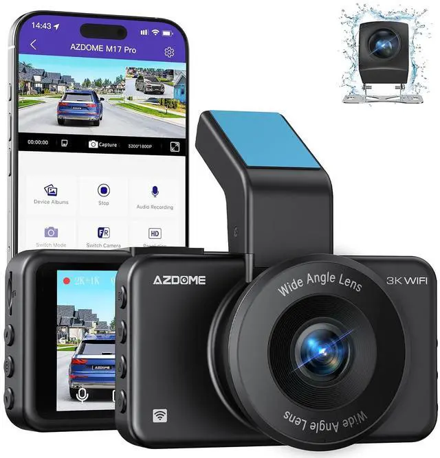 Main image of ADAS Dash Cam Front and Rear 2K+1080P, Free 64GB Card, WiFi 6 Dashcam, Voice Control Dash Camera for Cars, Car Camera with Parking Assist, G-Sensor 24H Parking Mode Loop Recording (M17 Pro)