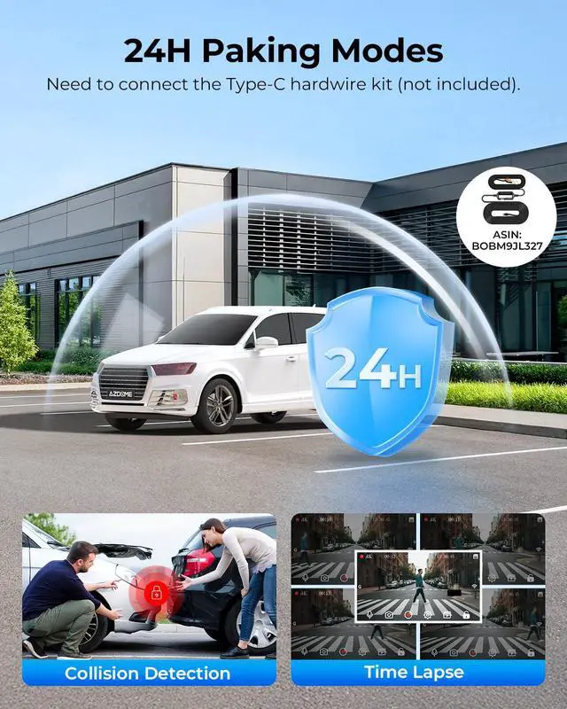 Alt view image 7 of 7 - ADAS Dash Cam Front and Rear 2K+1080P, Free 64GB Card, WiFi 6 Dashcam, Voice Control Dash Camera for Cars, Car Camera with Parking Assist, G-Sensor 24H Parking Mode Loop Recording (M17 Pro)